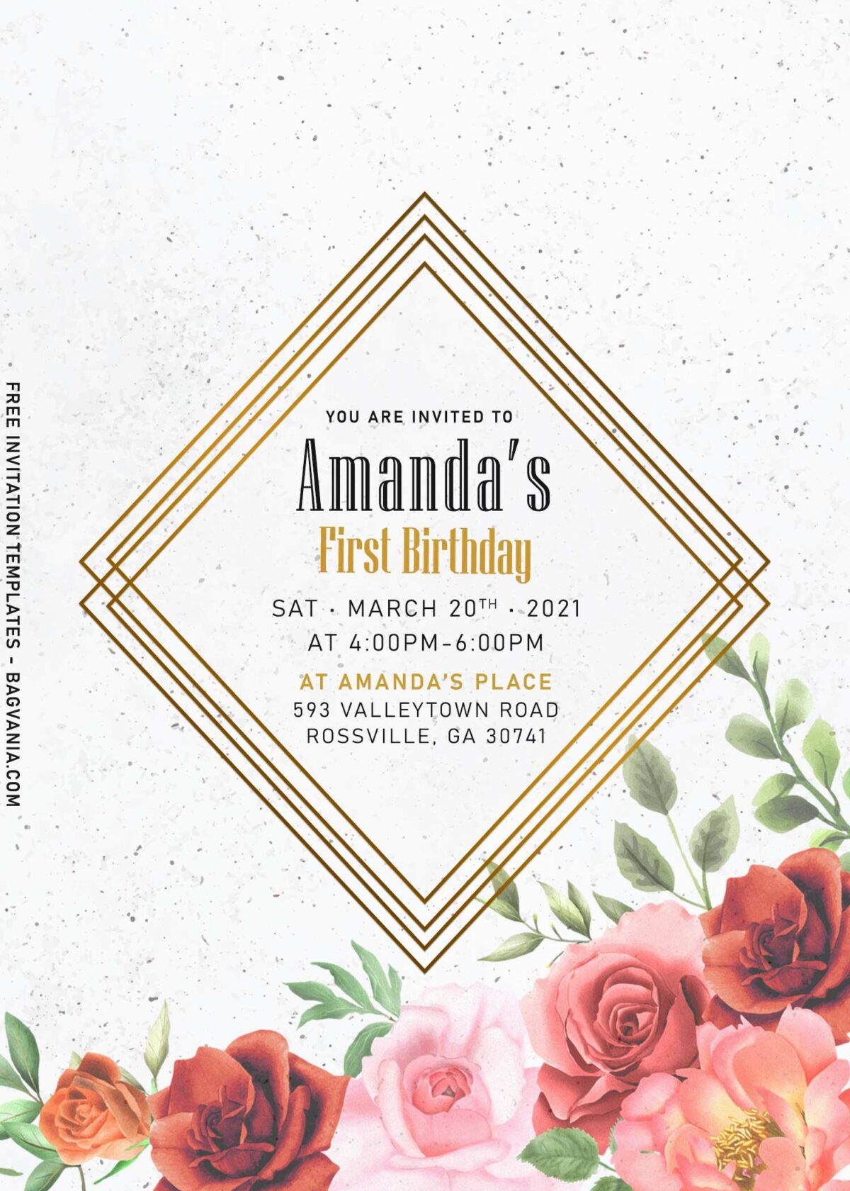 9+ Gorgeous Watercolor Greenhouse Rose Birthday Invitation Templates