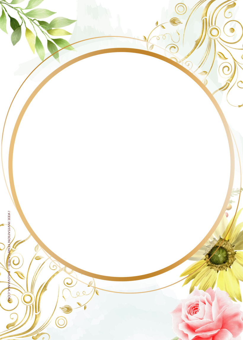 9+ Sparkling Summer Gold Floral Wedding Invitation Templates Seven