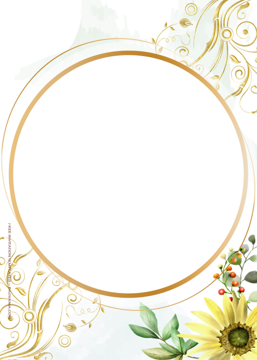 9+ Sparkling Summer Gold Floral Wedding Invitation Templates Two