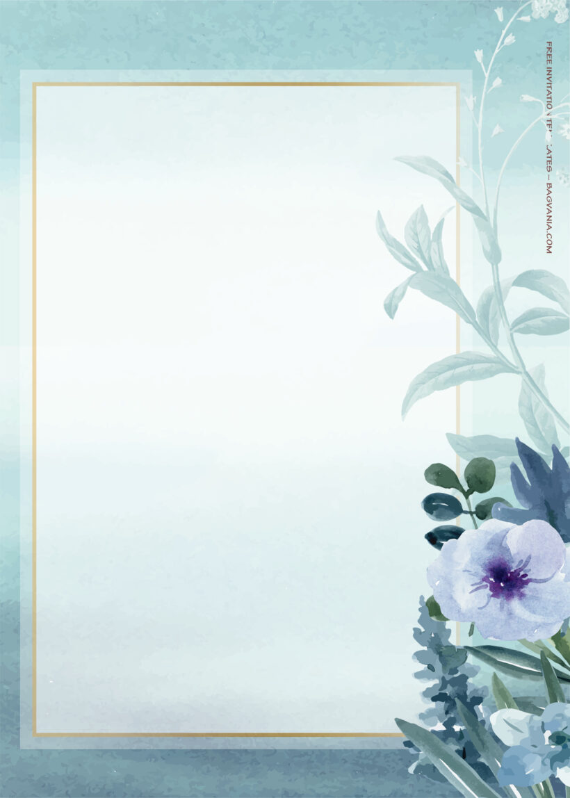 10+ Blue Oceanic Floral Wedding Invitation Templates Eight