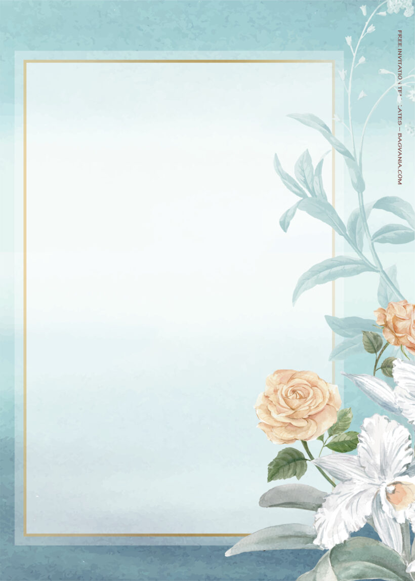 10+ Blue Oceanic Floral Wedding Invitation Templates Four