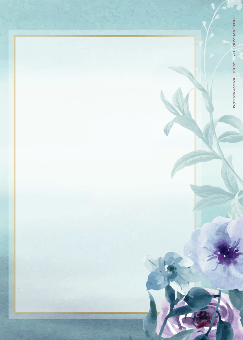 10+ Blue Oceanic Floral Wedding Invitation Templates Six