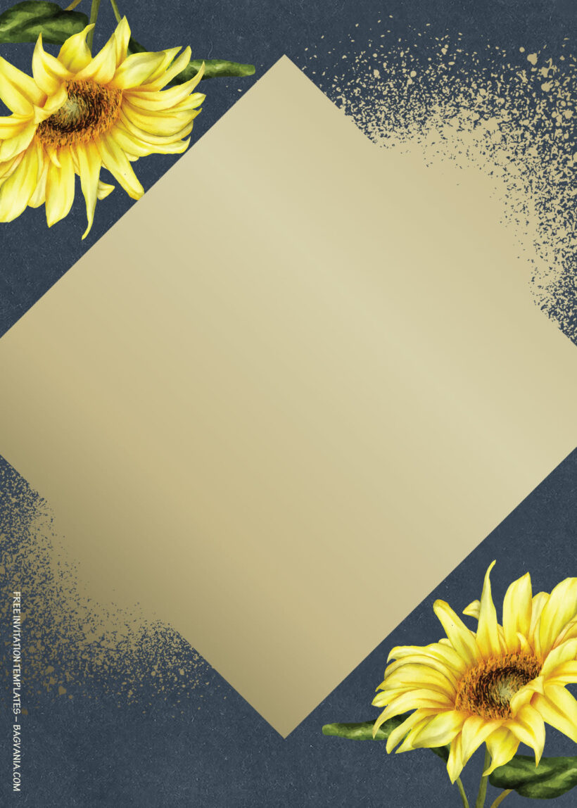 10+ Sunflower Rise Floral Wedding Invitation Templates Two