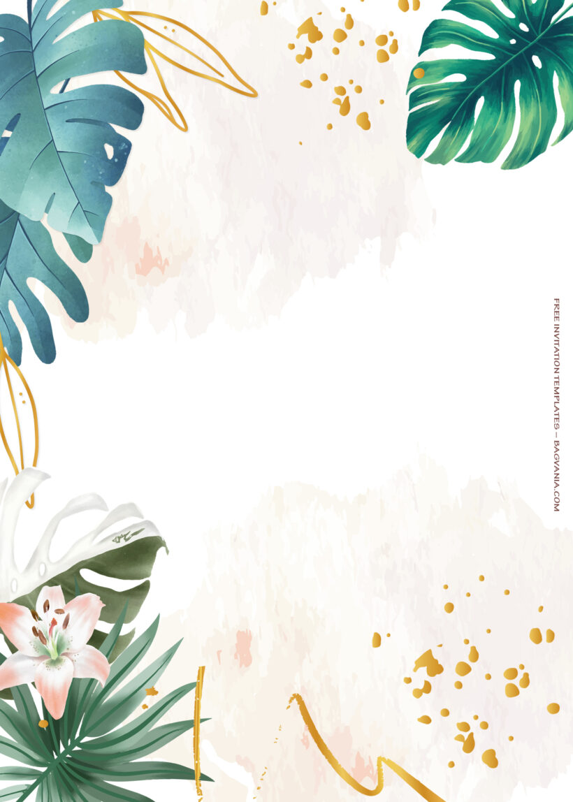 10+ Sweet Tropical Floral Wedding Invitation Templates Four