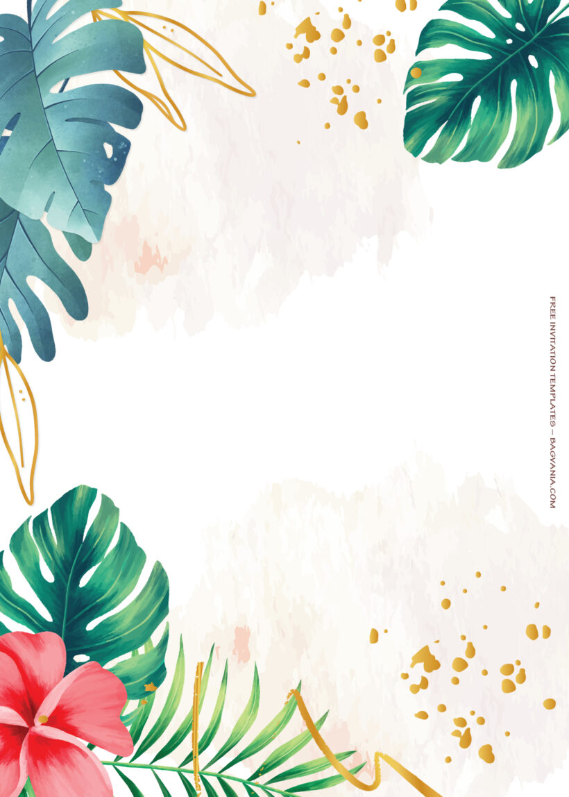 10+ Sweet Tropical Floral Wedding Invitation Templates Eight
