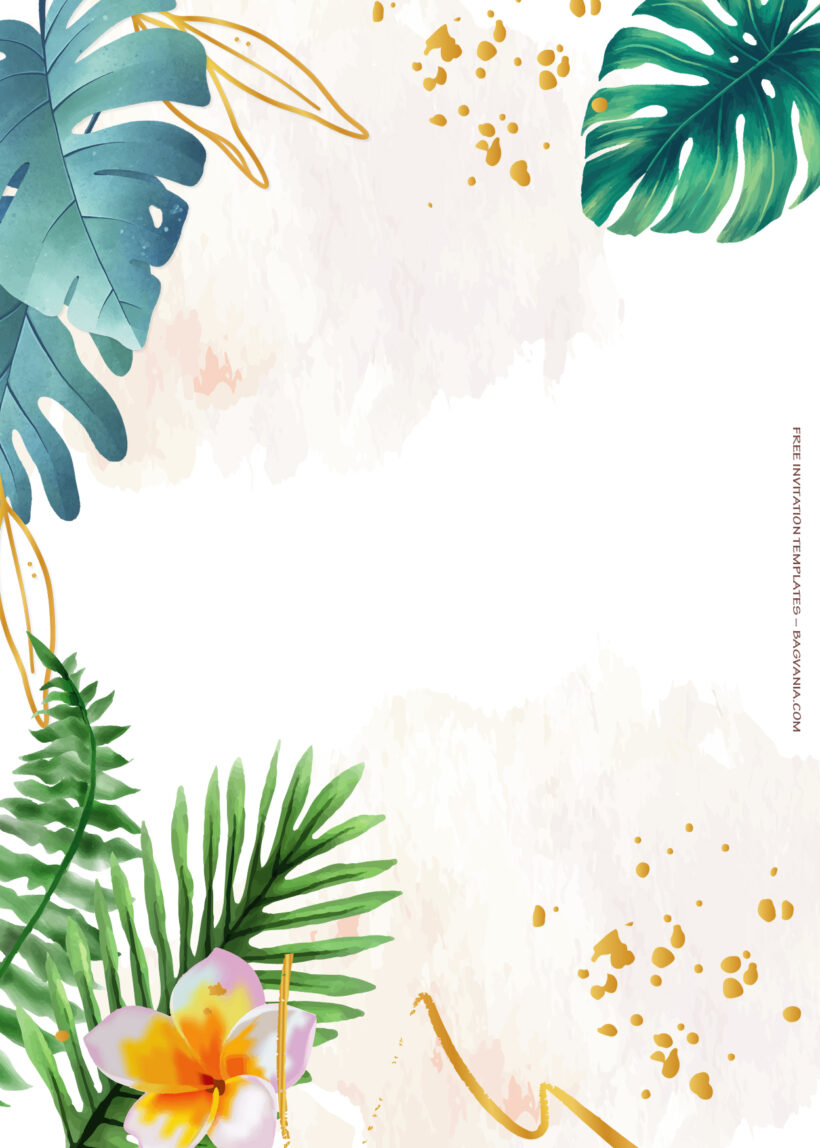 10+ Sweet Tropical Floral Wedding Invitation Templates Five
