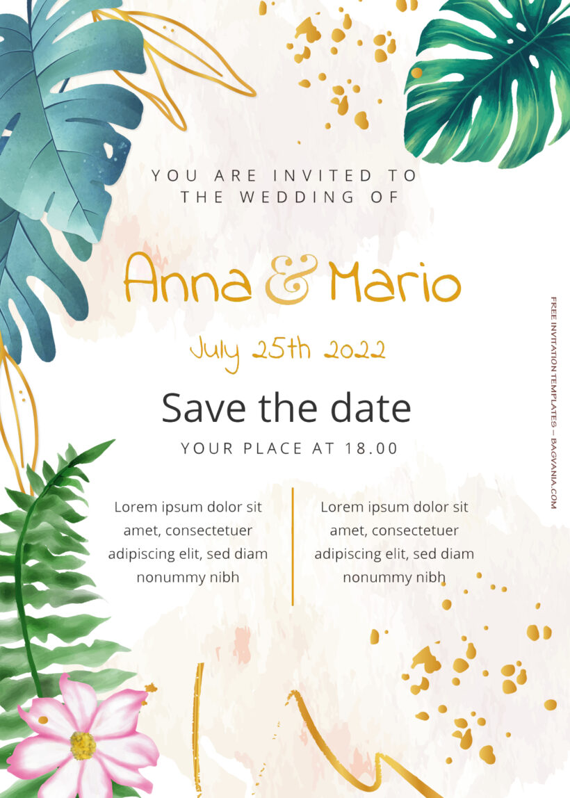 10+ Sweet Tropical Floral Wedding Invitation Templates Title