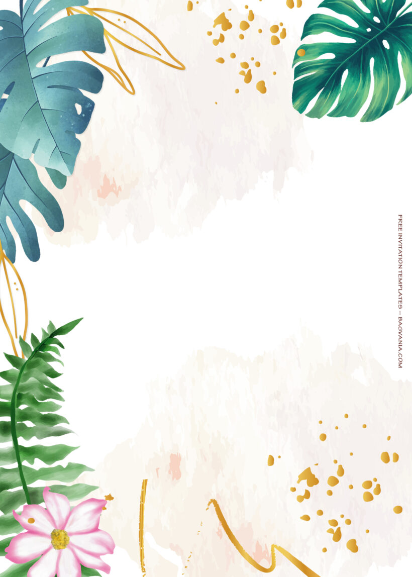 10+ Sweet Tropical Floral Wedding Invitation Templates Two