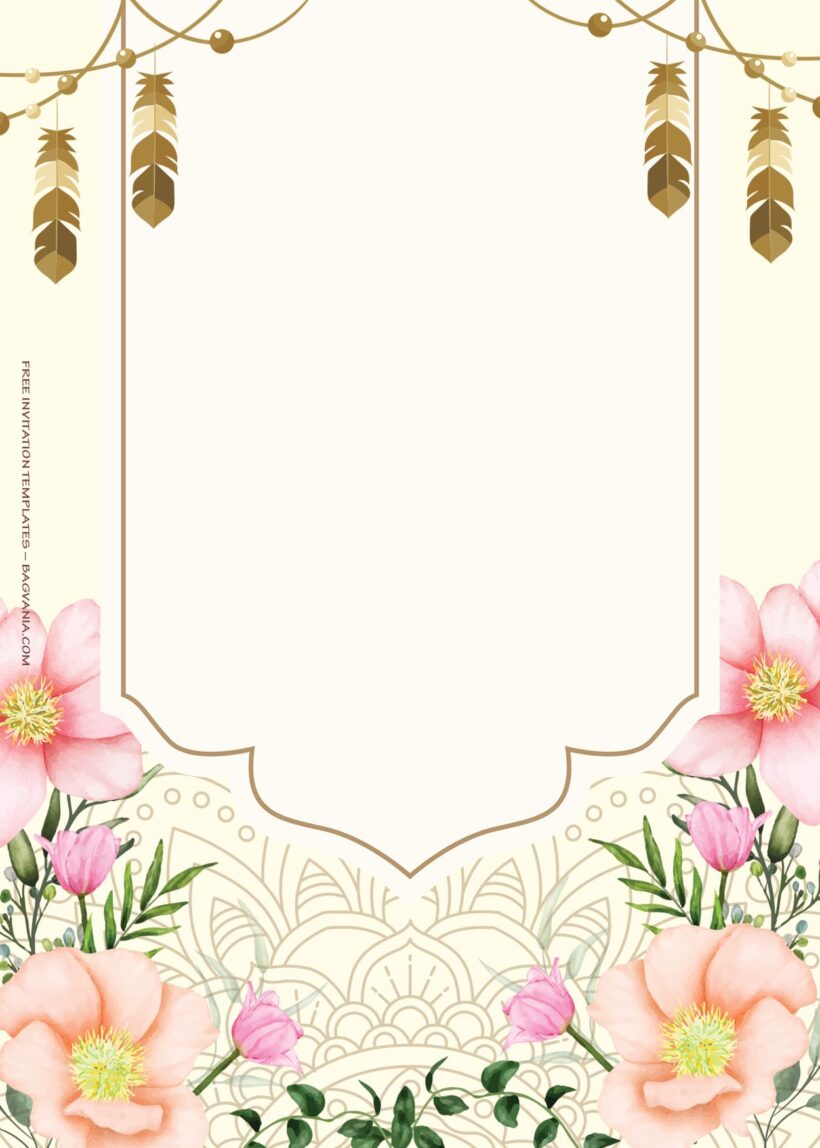 11+ Mosaic Spring Floral Wedding Invitation Templates Five