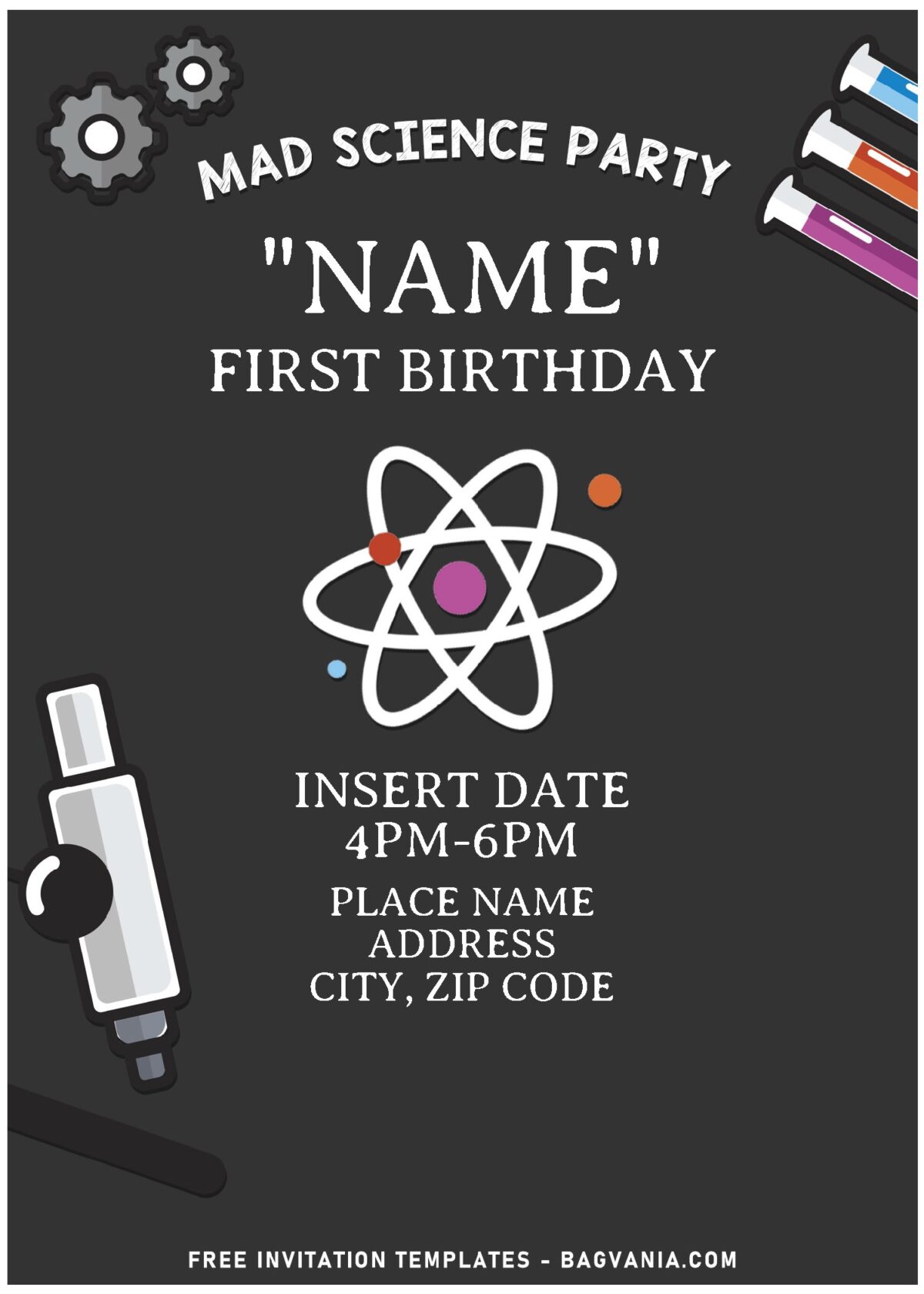 (Free Editable PDF) Fabulous Mad Scientist Birthday Party Invitation Templates with cute wordings