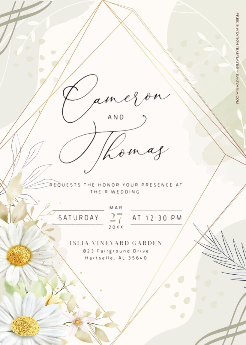 7+ Chamomile Delight Floral Wedding Invitation Templates Title
