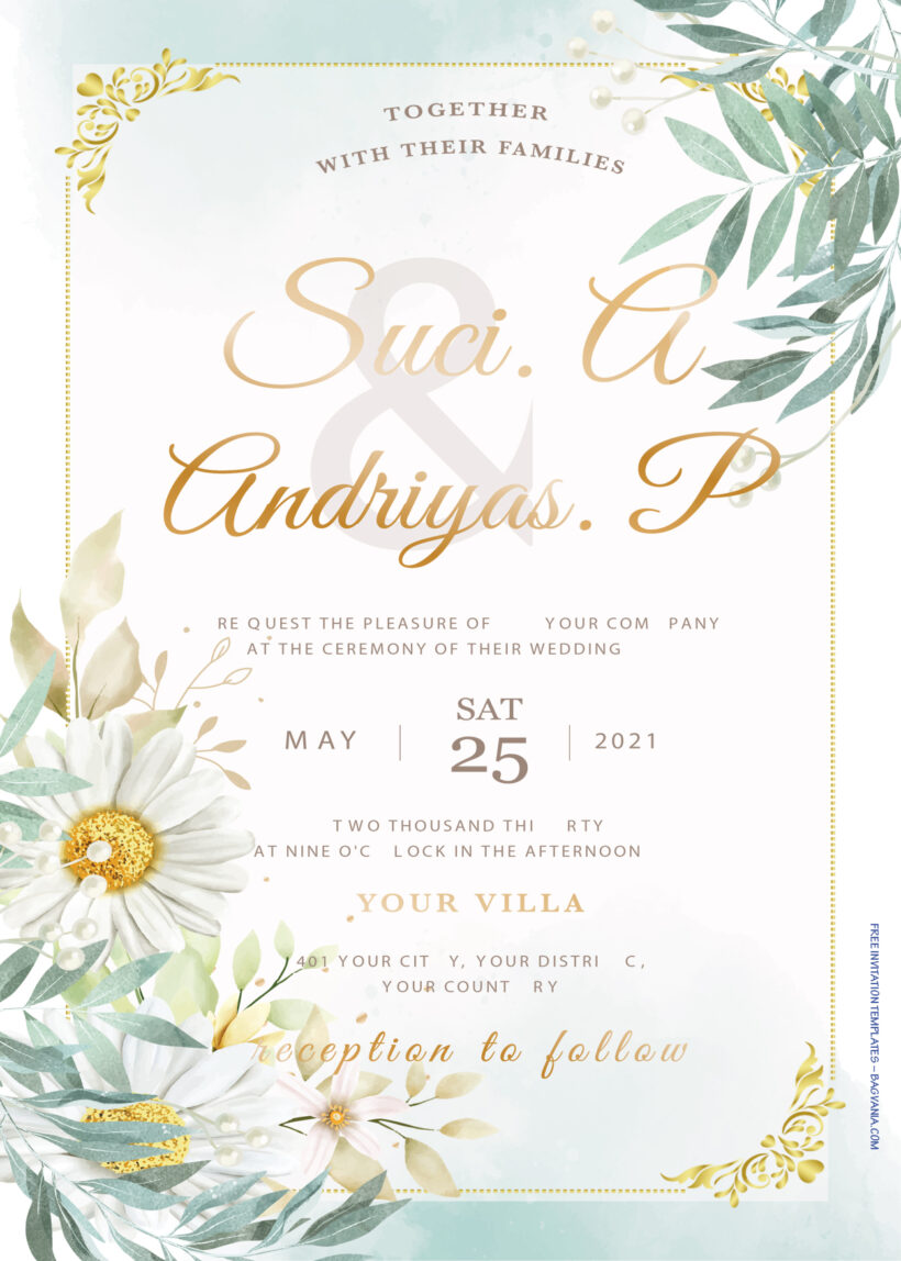7+ Fresh Camomile Floral Wedding Invitation Templates Title