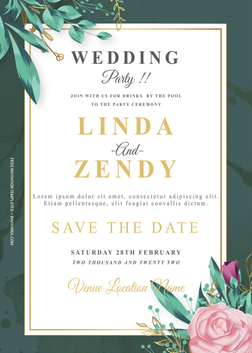 7+ Green Romance Floral Wedding Invitation Templates Title