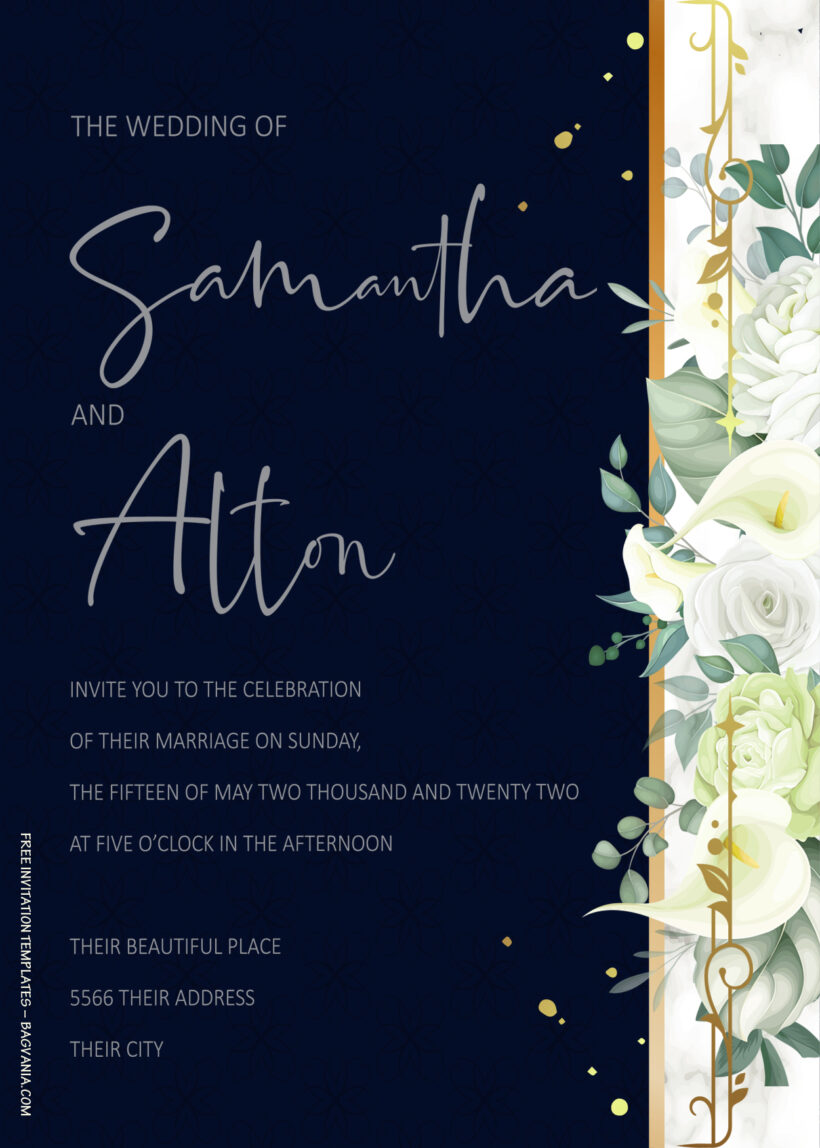 7+ White Spring Floral Wedding Invitation Templates Title