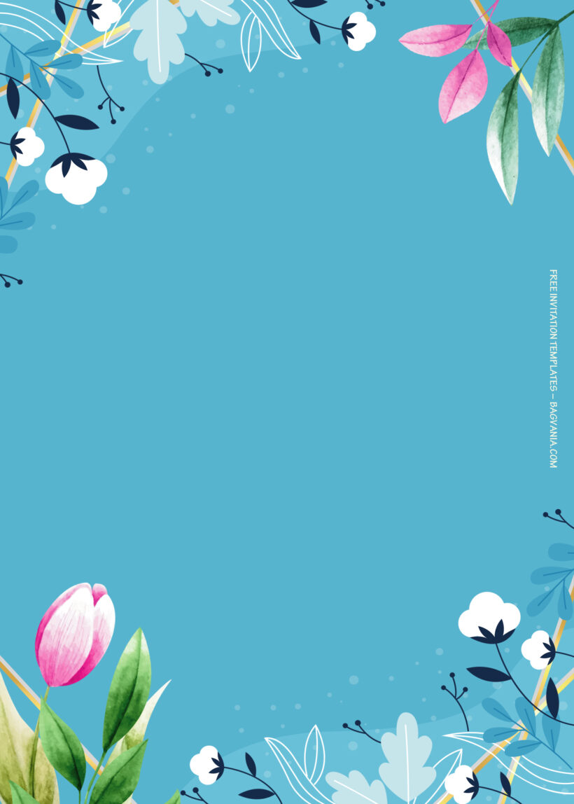 8+ Pink On Blue Floral Wedding Invitation Templates Eight
