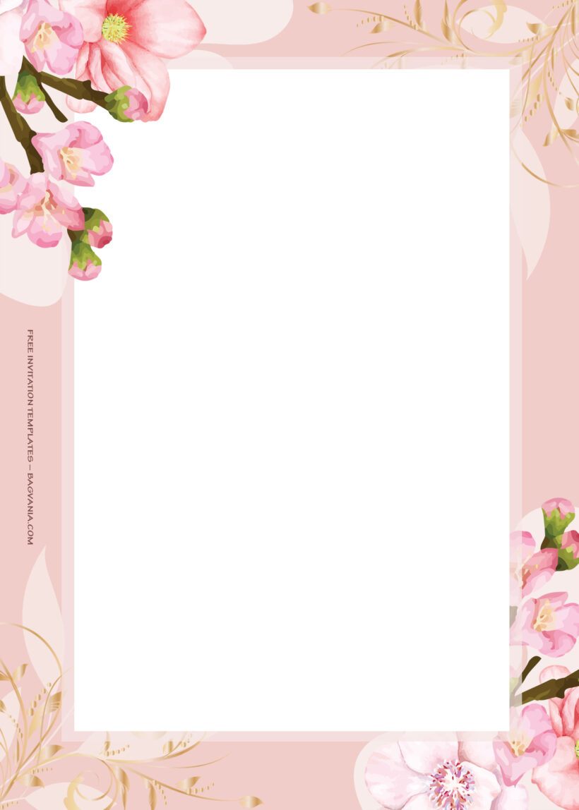 8+ Pink Blossom Floral Wedding Invitation Templates Five
