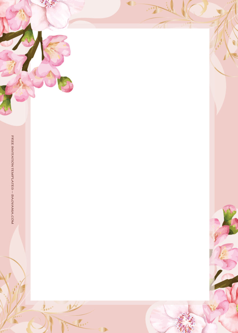 8+ Pink Blossom Floral Wedding Invitation Templates Four