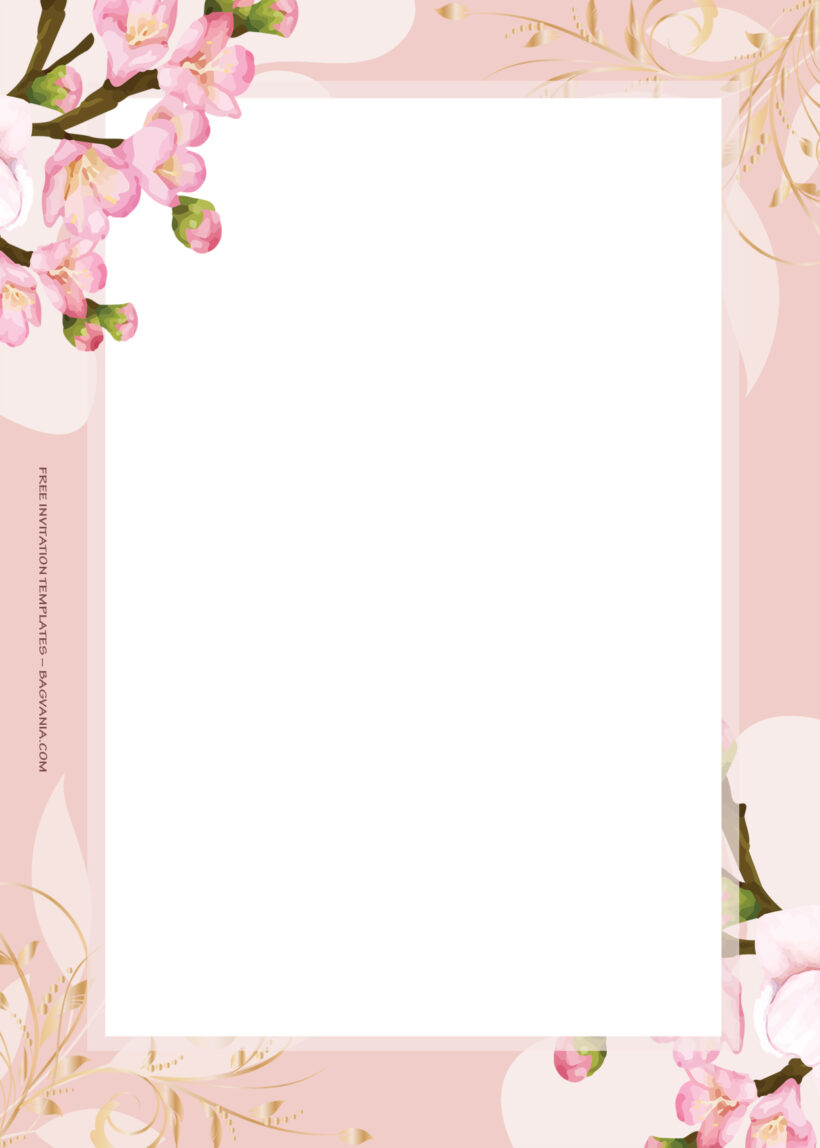 8+ Pink Blossom Floral Wedding Invitation Templates Seven