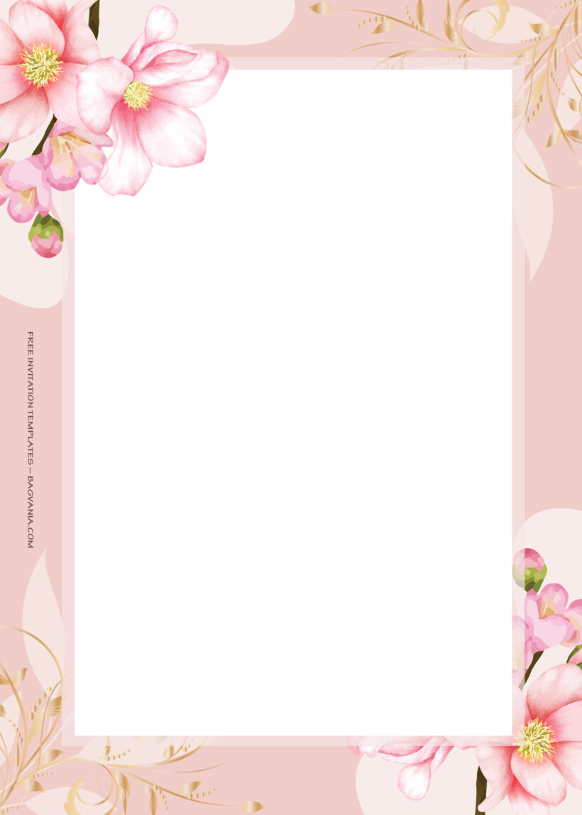 8+ Pink Blossom Floral Wedding Invitation Templates Six
