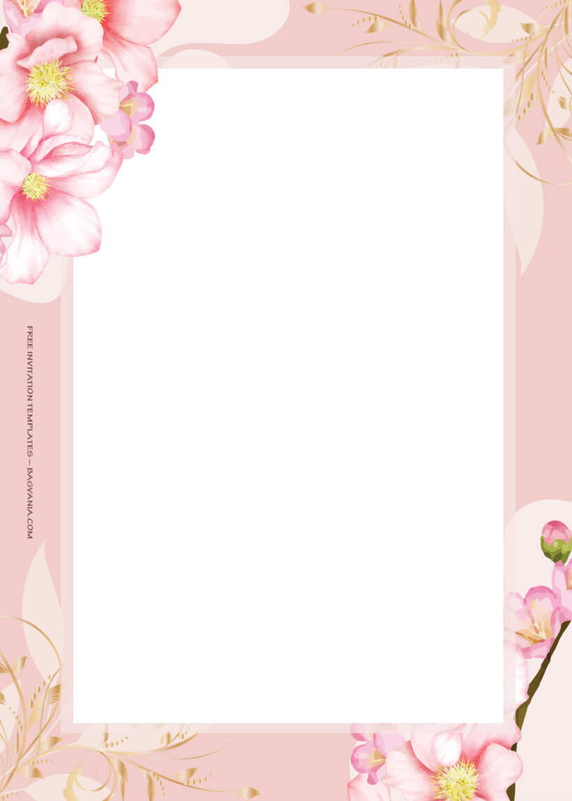 8+ Pink Blossom Floral Wedding Invitation Templates Three