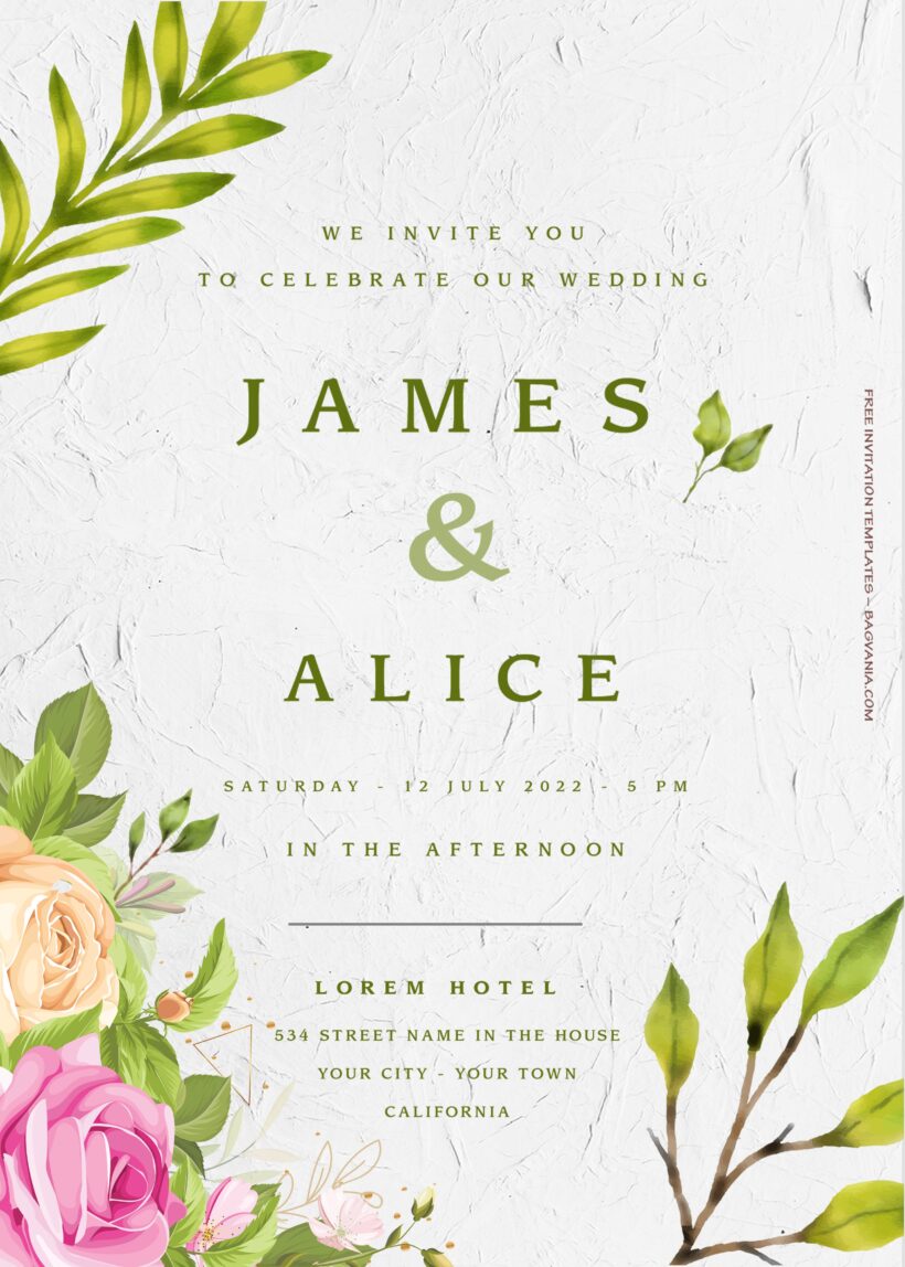 8+ Simple And Pretty Floral Wedding Invitation Templates Title
