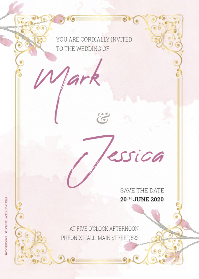 9+ Fancy Pink Floral Wedding Invitation Templates Title
