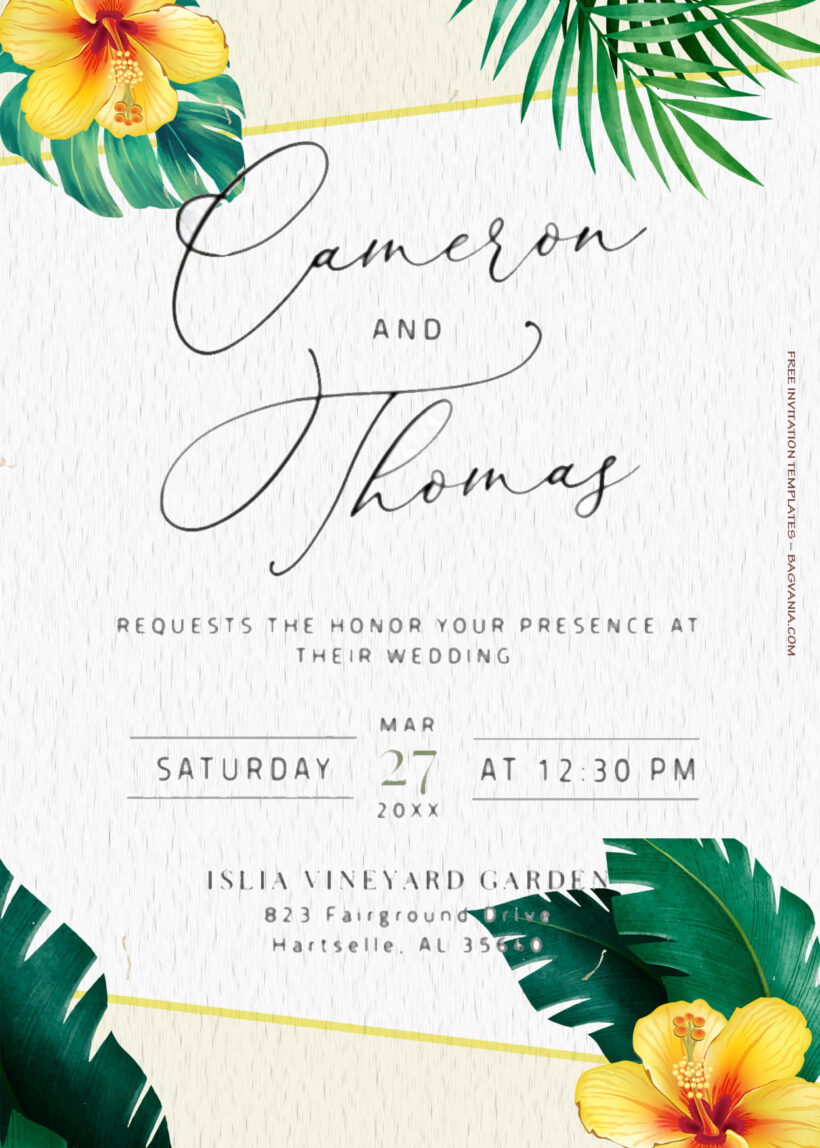 9+ Tropical Season Floral Wedding Invitation Templates Title