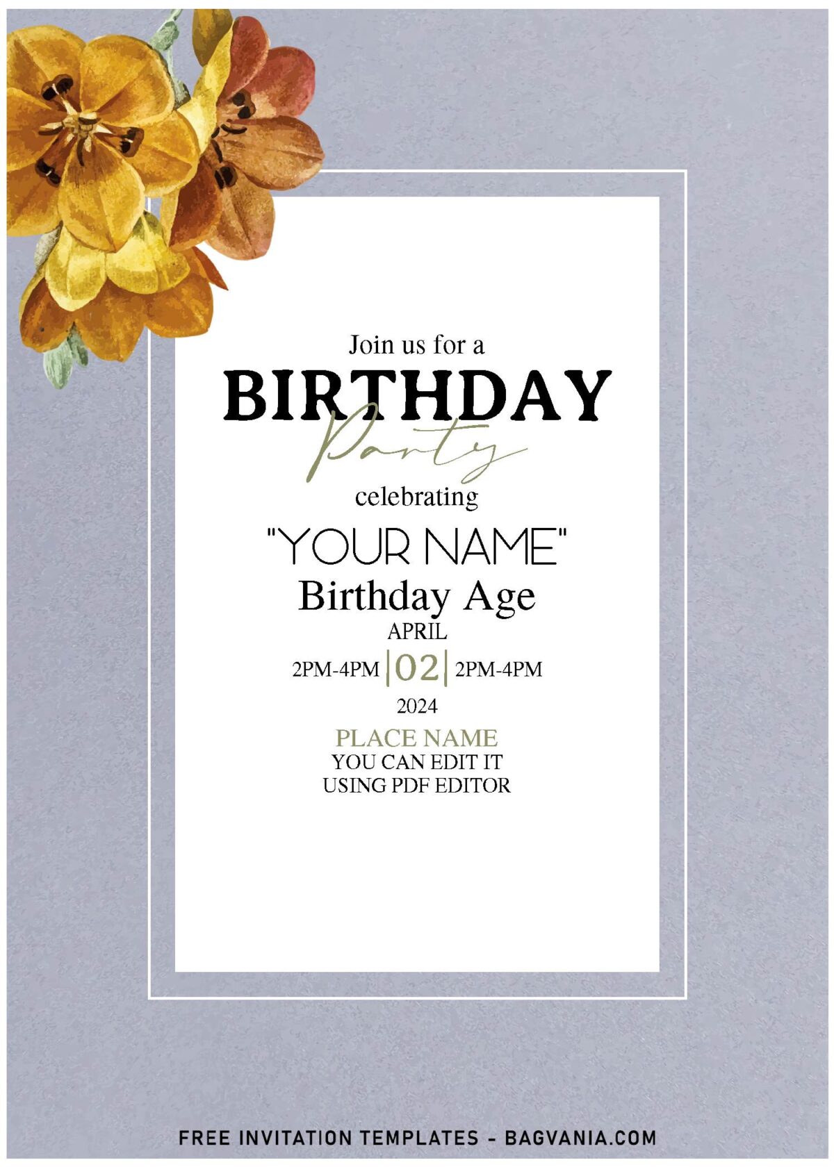 (Free Editable PDF) Garden Romance Floral Birthday Invitation Templates