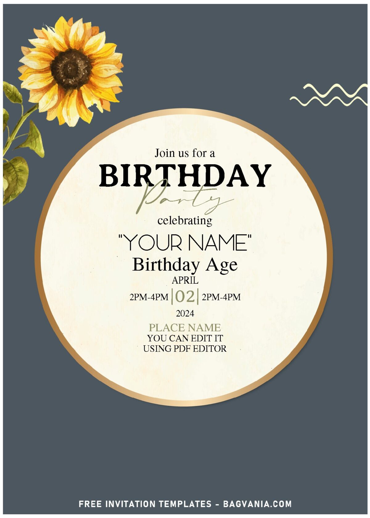 (Free Editable PDF) Aesthetic Marigold & Sunflower Garden Birthday Invitation