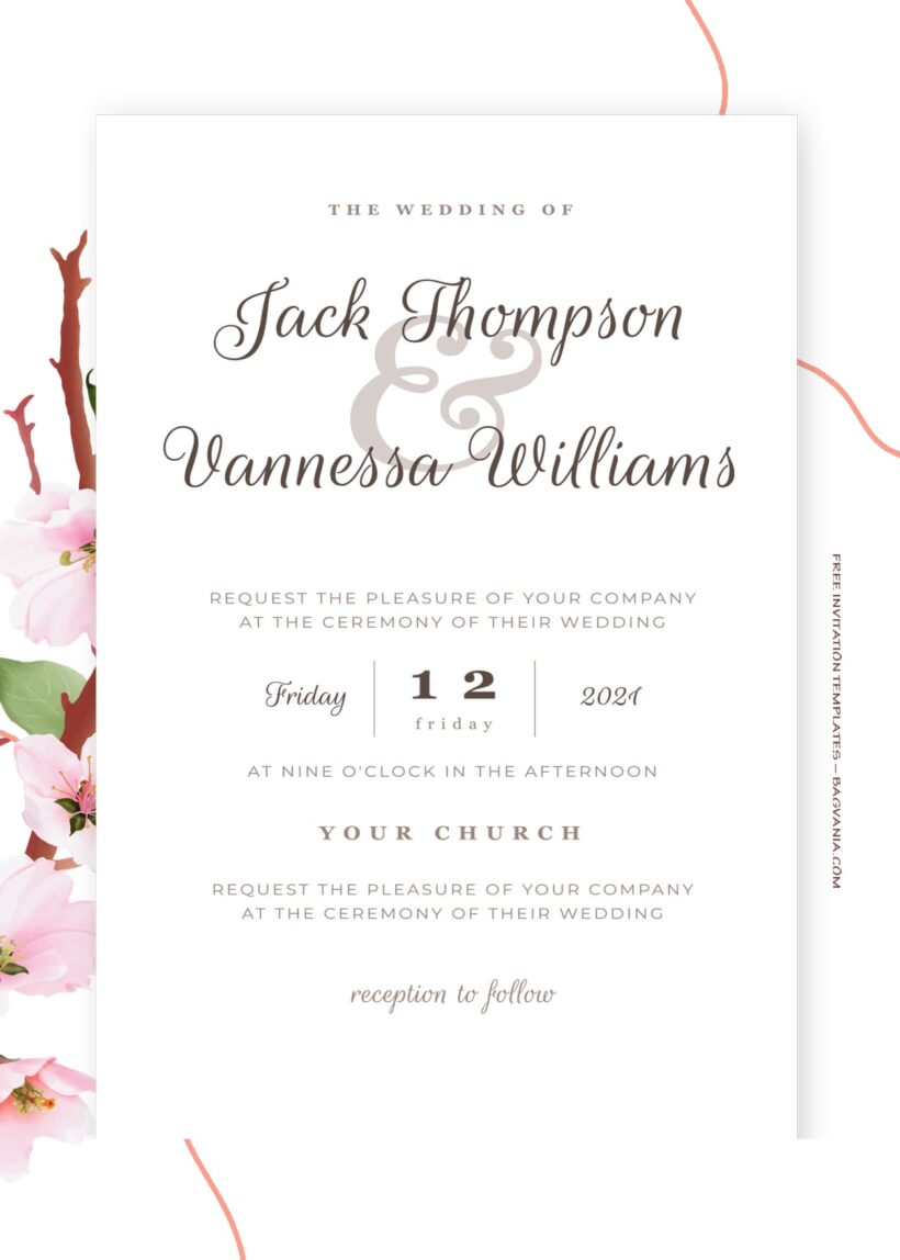 7+ Cherry Blossom Floral Wedding Invitation Templates Title