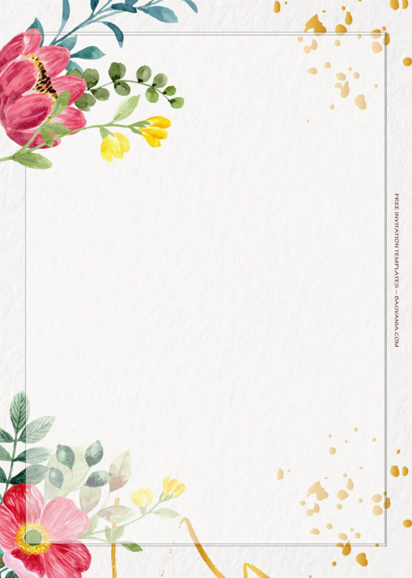 7+ Red Berry Floral Gold Wedding Invitation Templates Seven