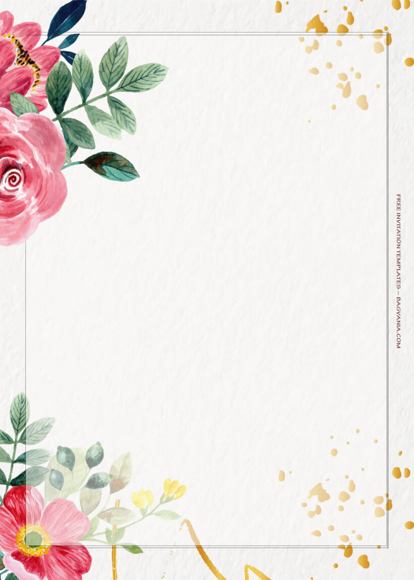 7+ Red Berry Floral Gold Wedding Invitation Templates Six