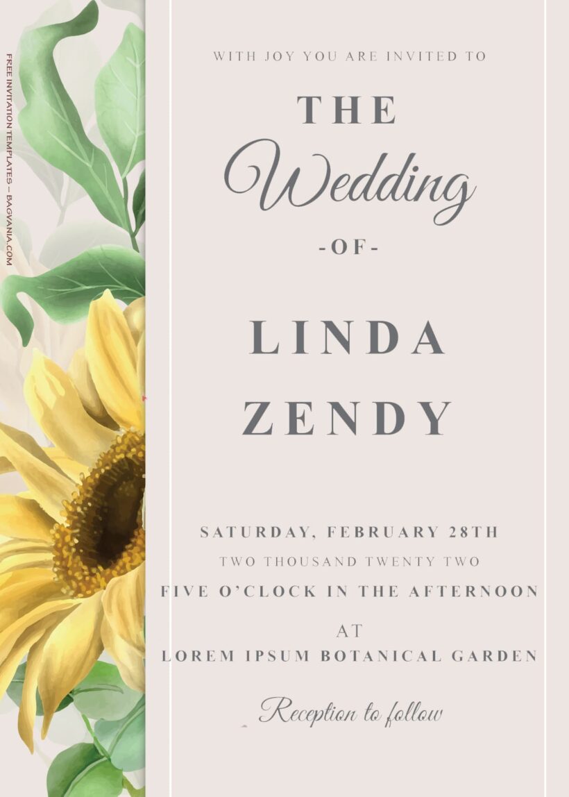 8+ On The Left Floral Wedding Invitation Templates Title