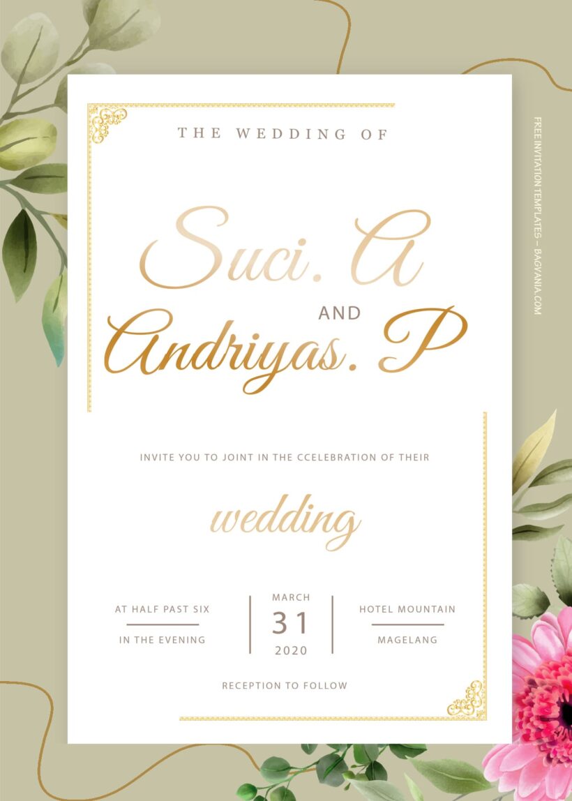 8+ Simple Floral Wedding Invitation Templates Title