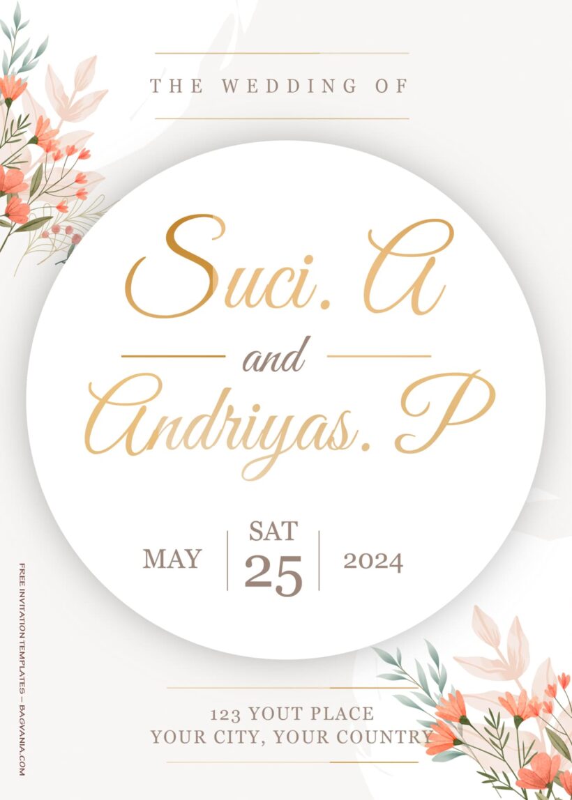 8+ Simple Roses Floral Wedding Invitation Templates Title