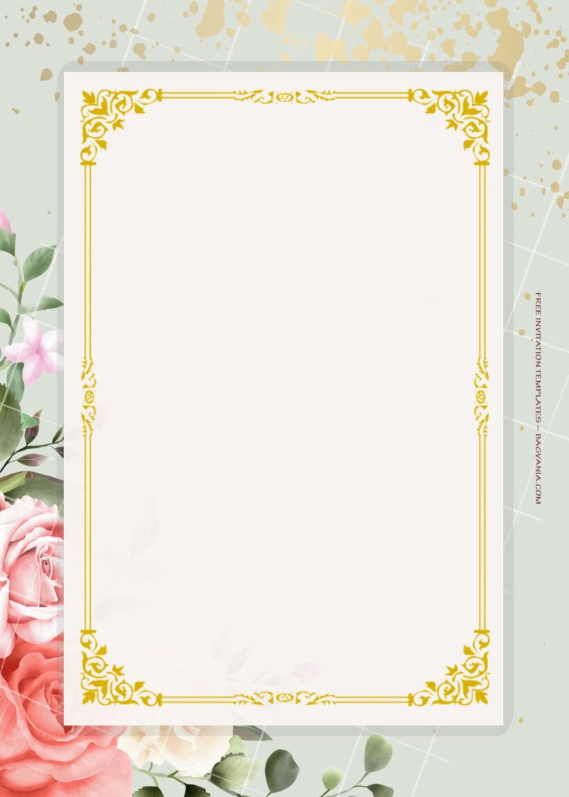 8+ Sprakly Rose Floral Wedding Invitation Templates Two