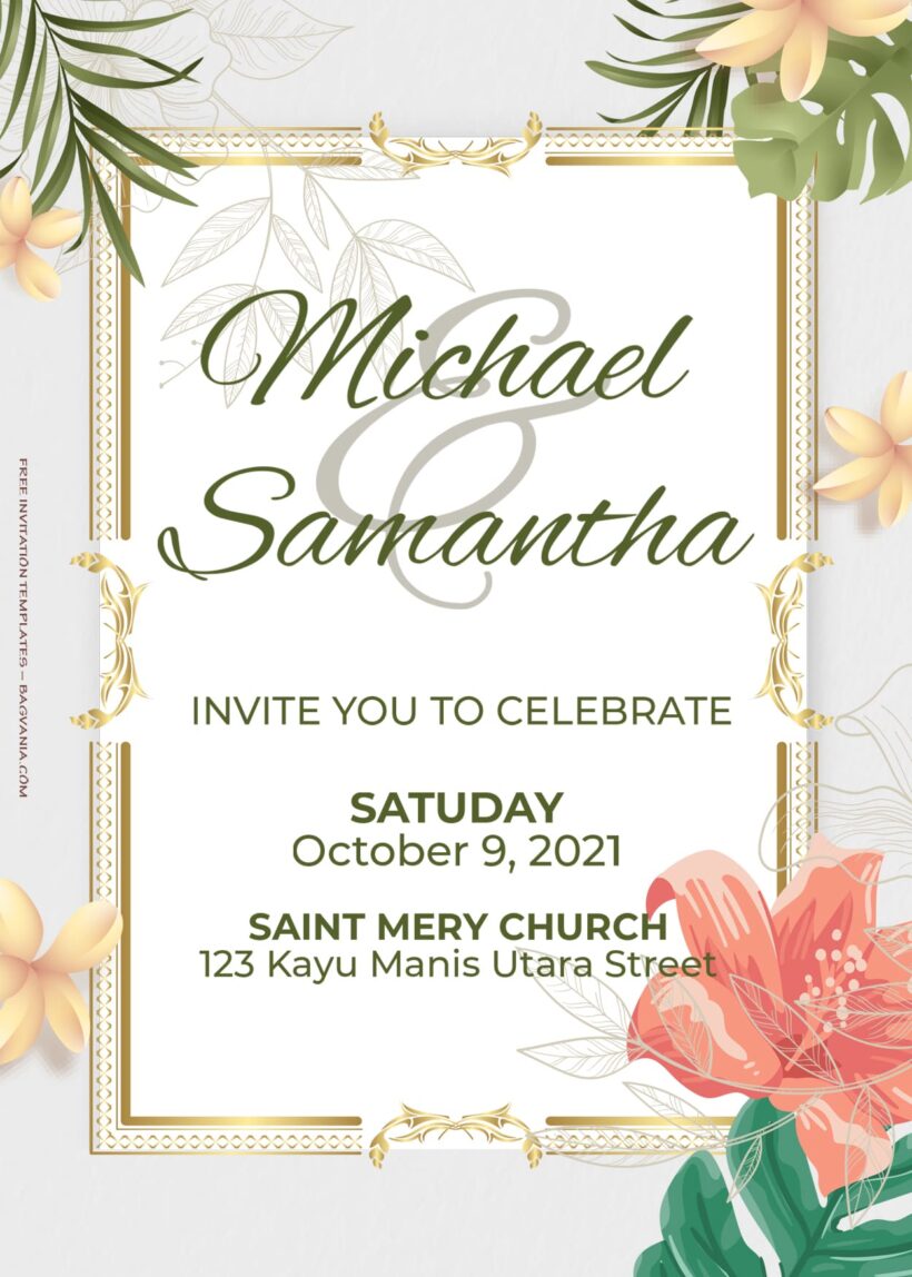 8+ Tropical Floral Wedding Invitation Templates Title