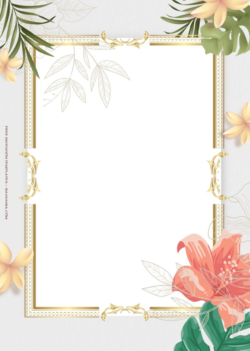 8+ Tropical Floral Wedding Invitation Templates Two