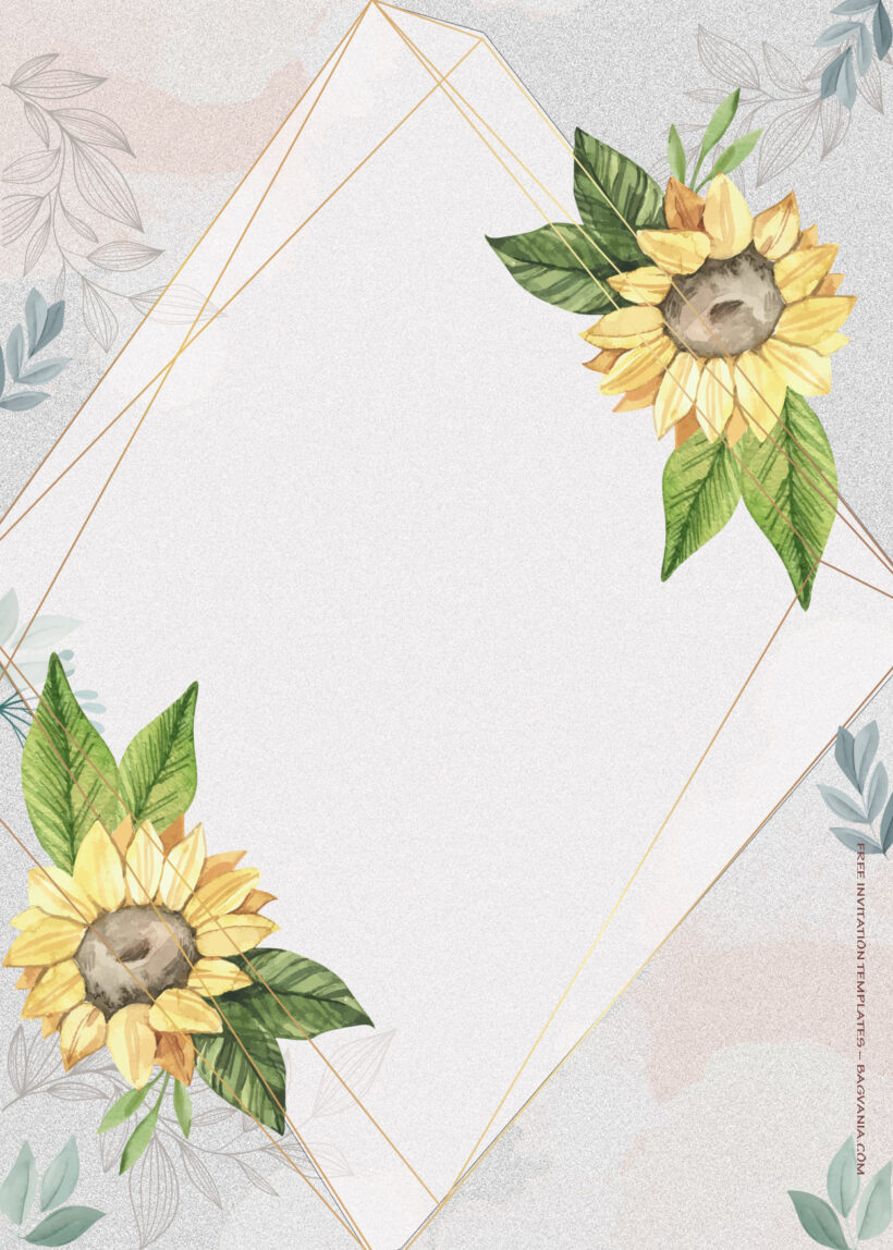 8+ With Sunflower Floral Wedding Invitation Templates Four