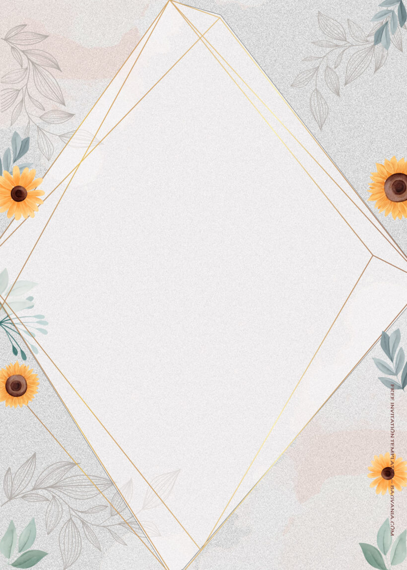8+ With Sunflower Floral Wedding Invitation Templates Two