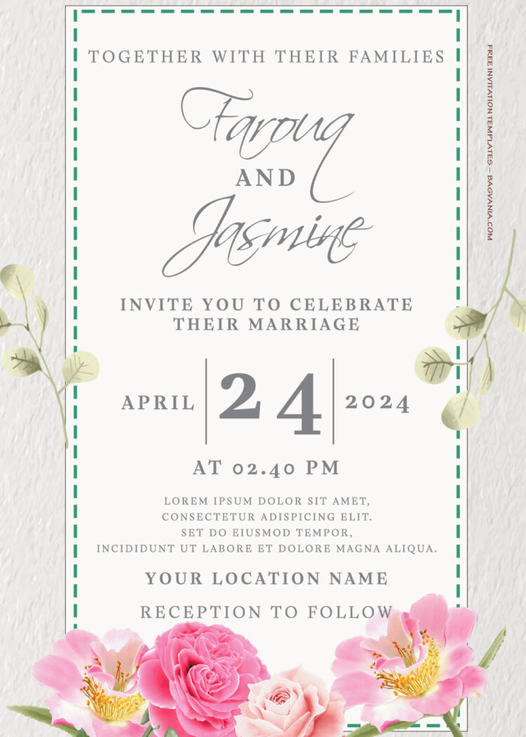 9+ Gathering Floral Wedding Invitation Templates | FREE Printable ...
