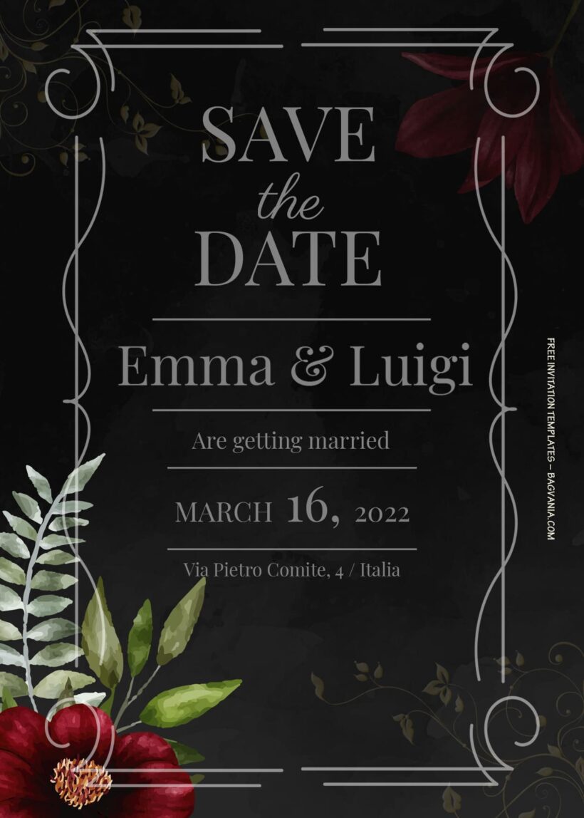9+ Gothic Floral Wedding Invitation Templates Title