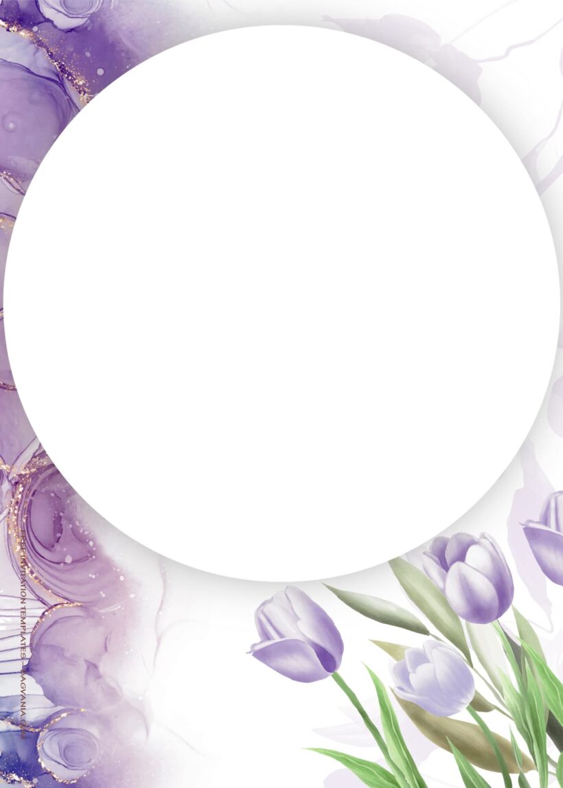 9+ Purple Tulips Floral Wedding Invitation Templates Four