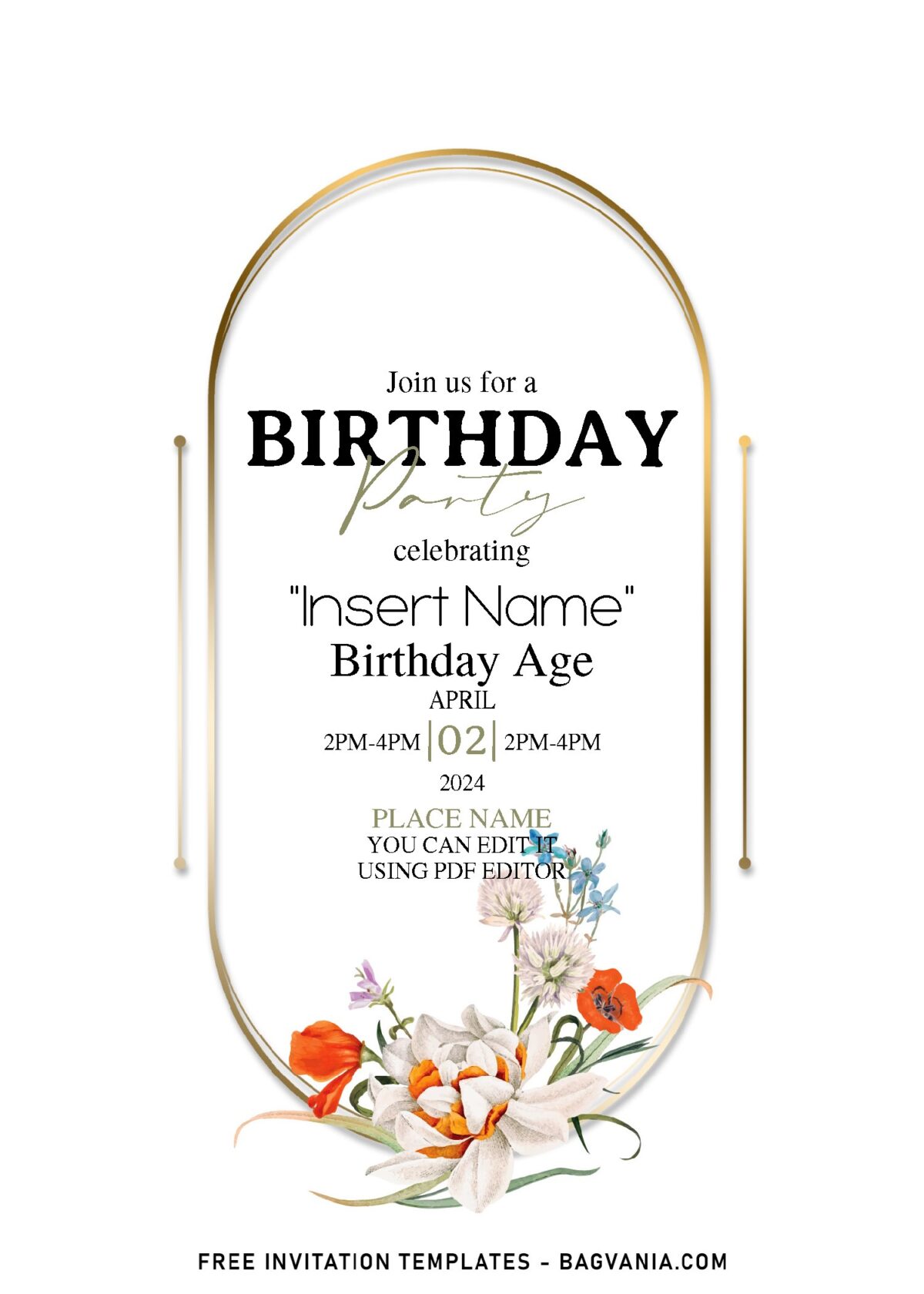 (Free Editable PDF) Whimsical Spring Birthday Invitation Templates