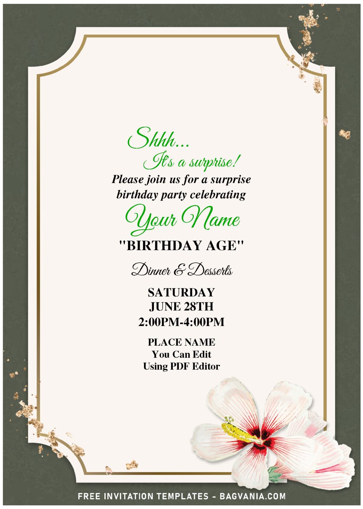 (Free Editable PDF) Lovely Floral Frame Birthday Invitation Templates with enchanting lily and anemone