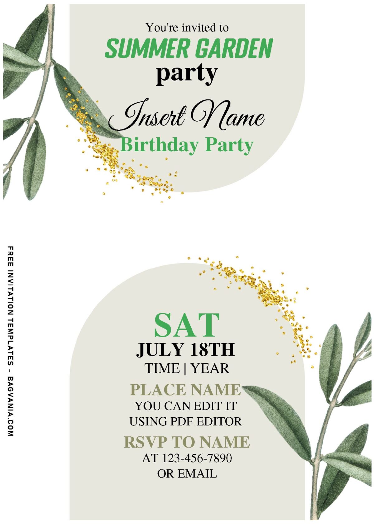 (Free Editable PDF) Lively Garden Soiree Birthday Invitation Templates with pristine white background