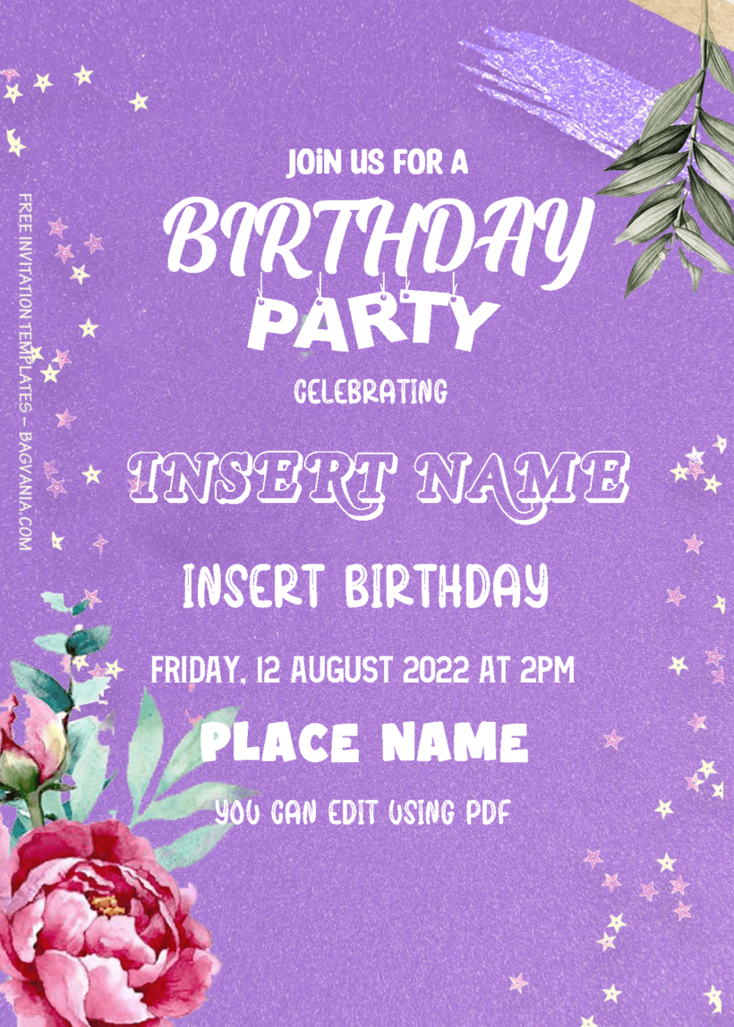 ( Free Editable PDF ) Pink Peony Birthday Invitation Templates One