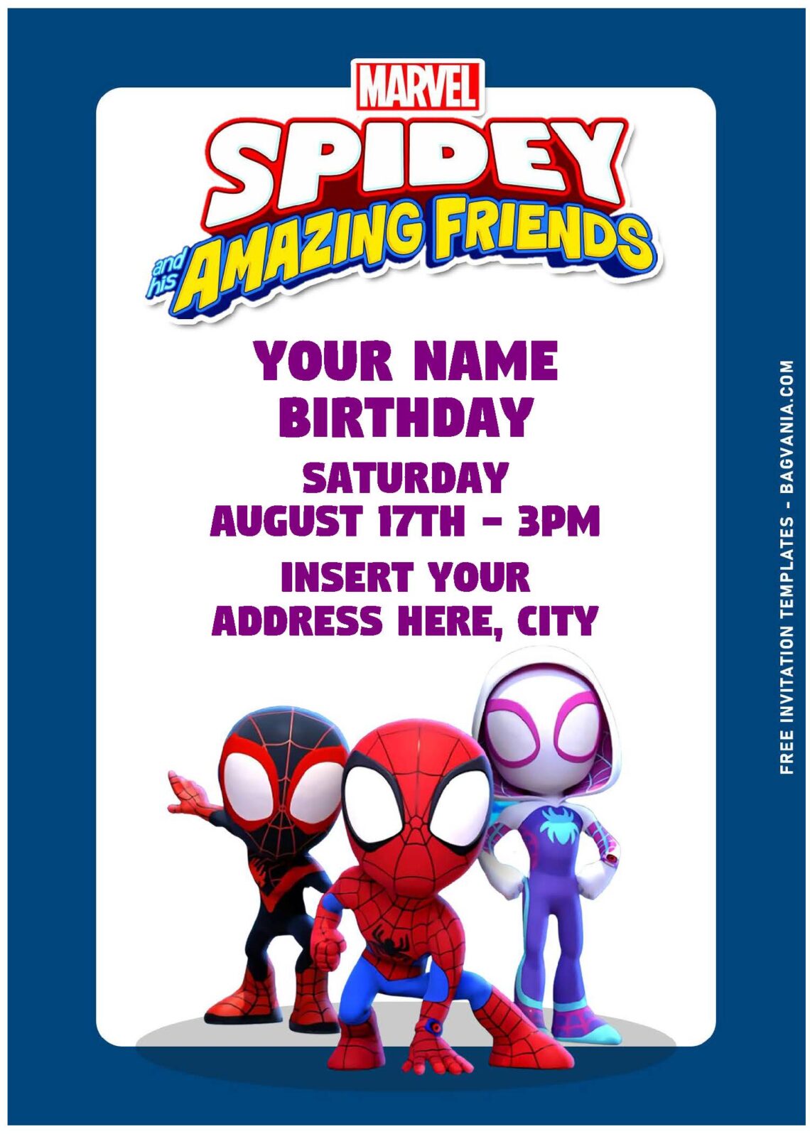 (Free Editable PDF) Spidey And Ghost Spider Birthday Invitation ...