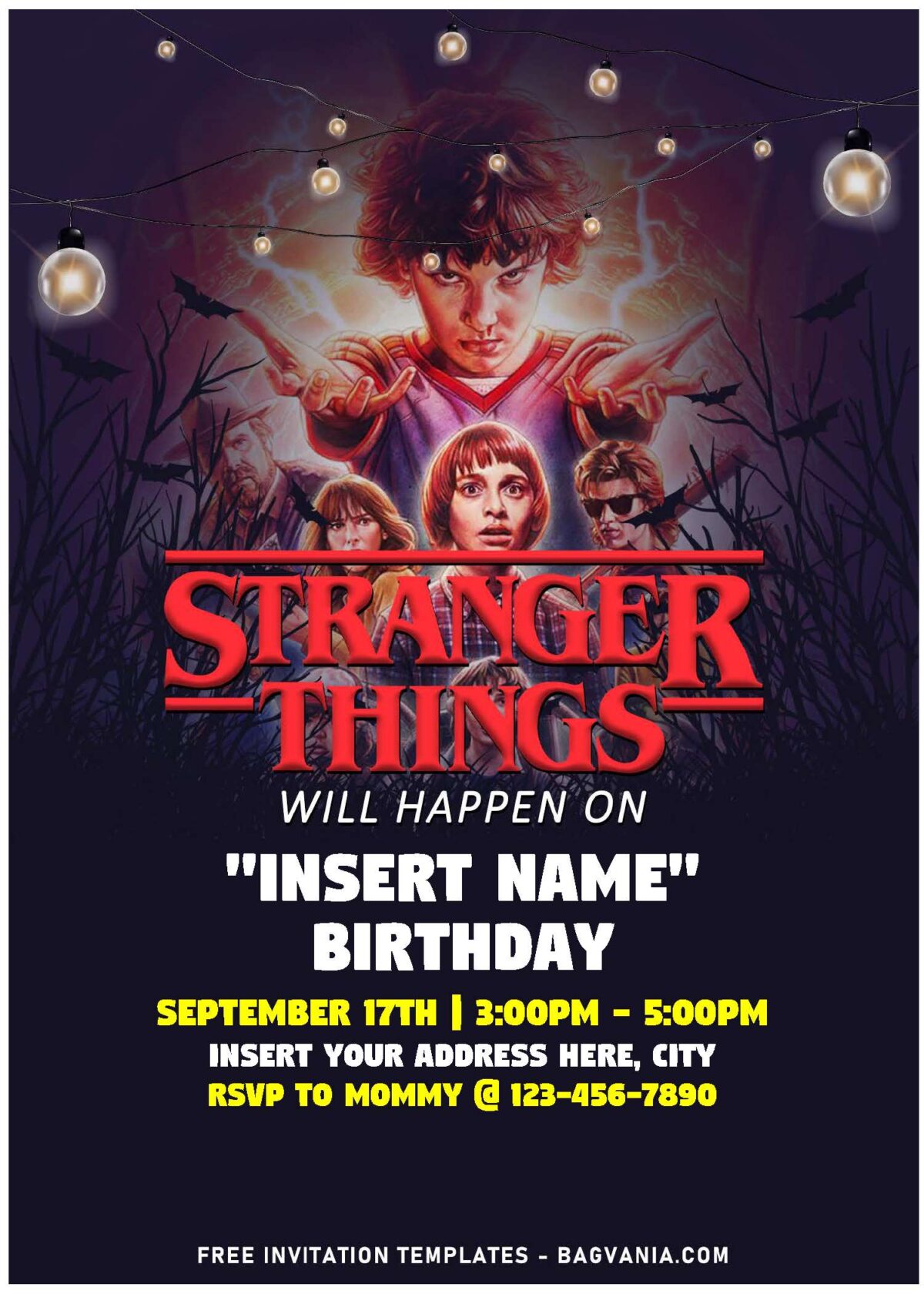 (Free Editable PDF) Stranger Things Are Happening Birthday Invitation Templates with Mike and Will