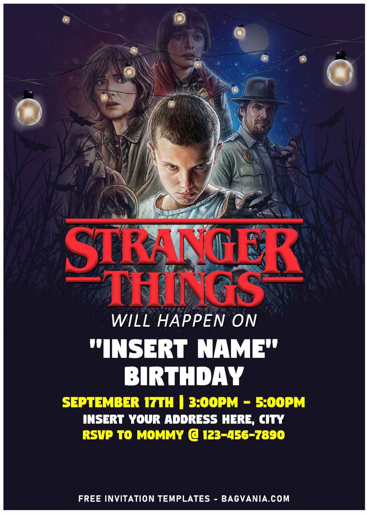 (Free Editable PDF) Stranger Things Are Happening Birthday Invitation Templates with Eleven